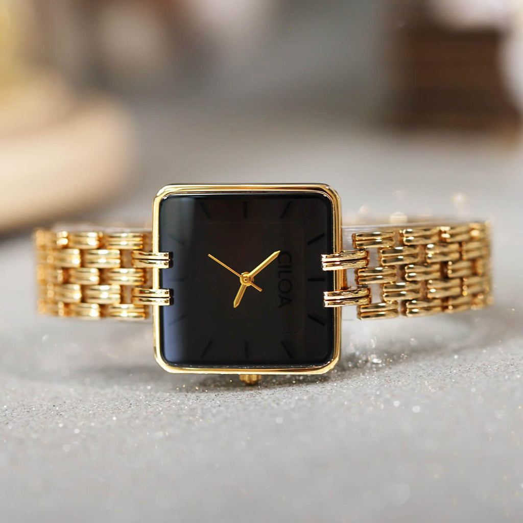 Women's Leather Strap Watch Dainty Elegant Gold Watches for Women Classic Casual Fashion Square Ladies Watch Gifts Present for Her