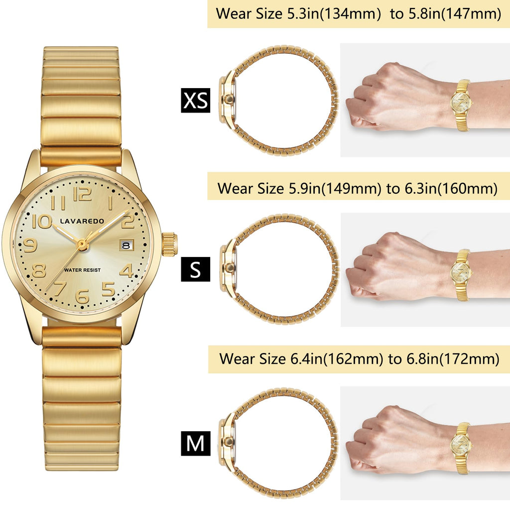 Elegant Gold Watches for Women Small Analog Watch, Waterproof Ladies Watches with Stainless Steel Expansion Band and Luminous Dial - Fashionable Christmas & Birthday Gifts for Women