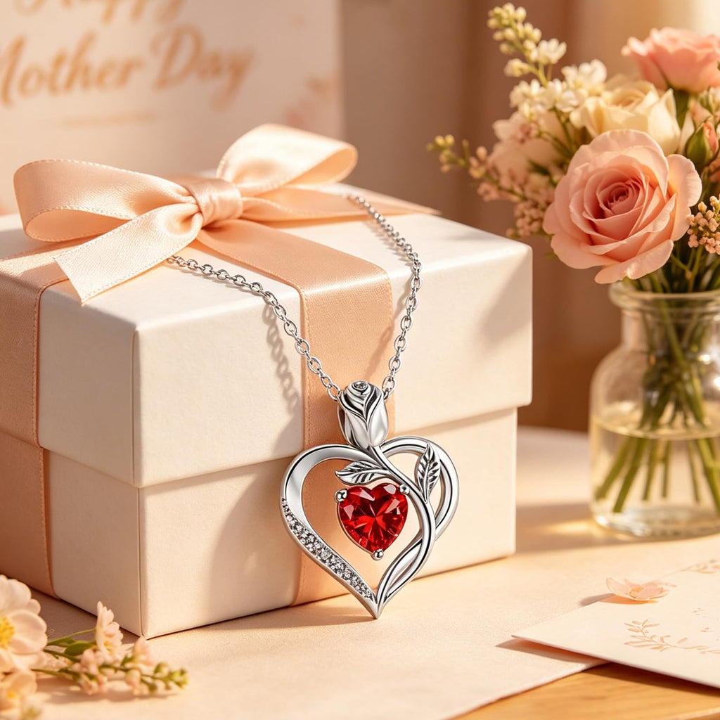 Women's Heart Pendant Necklace – 1.2CT Moissanite or Lab-Grown Sapphire, Ruby & Emerald