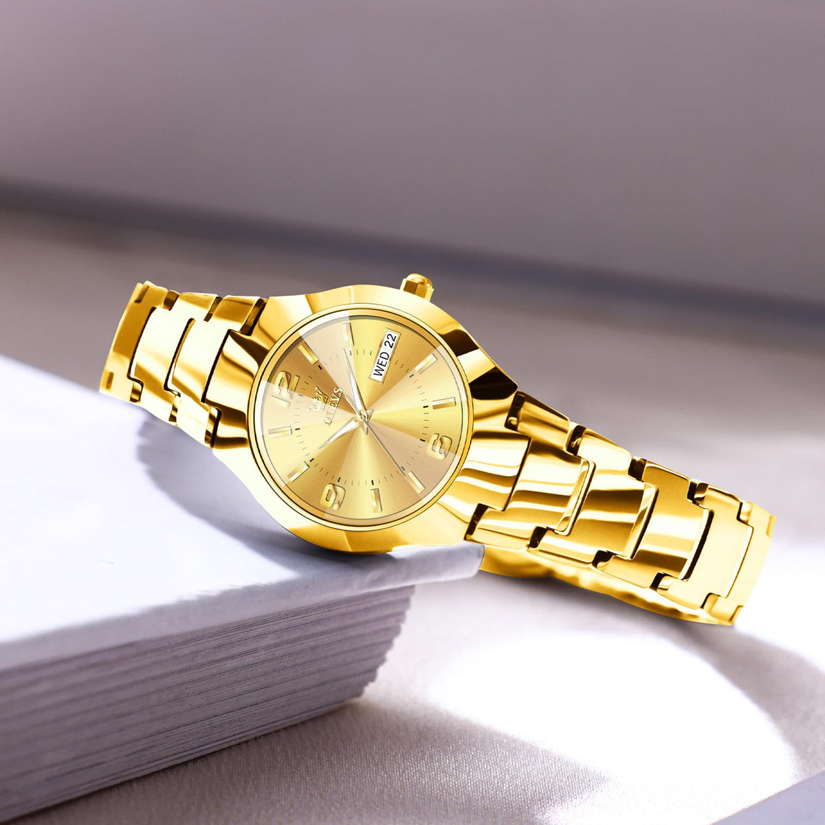 OLEVS Watch Women Luxury Dainty Vintage Square/Round Small Watches for Women Waterproof Stainless Steel Analog Women's Watches with Day Date Fashion Dress Easy Read Female Watch Reloj para Mujer