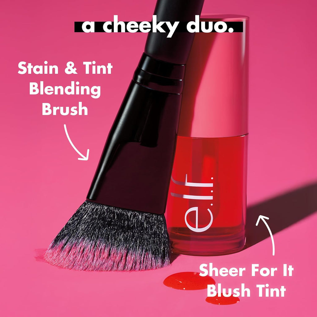 e.l.f. Sheer For It Blush Tint, Multi-Use, Long-Lasting Lip & Cheek Makeup, Creates A Natural Flush Finish, Vegan & Cruelty-Free, Plums Up