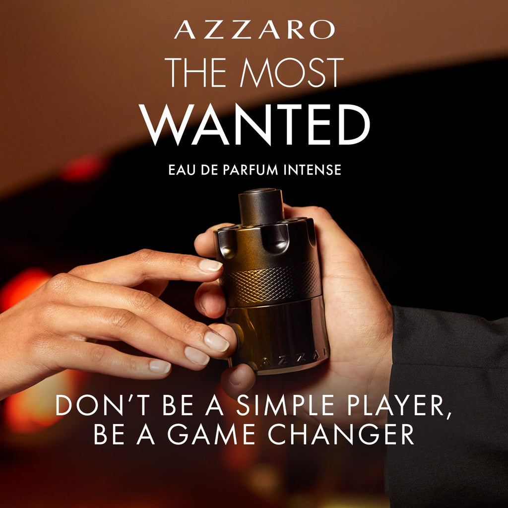 Azzaro The Most Wanted Eau de Parfum Intense - Woody & Seductive Mens Cologne - Fougère, Ambery & Spicy Fragrance for Date Night - Lasting Wear - Luxury Perfumes for Men