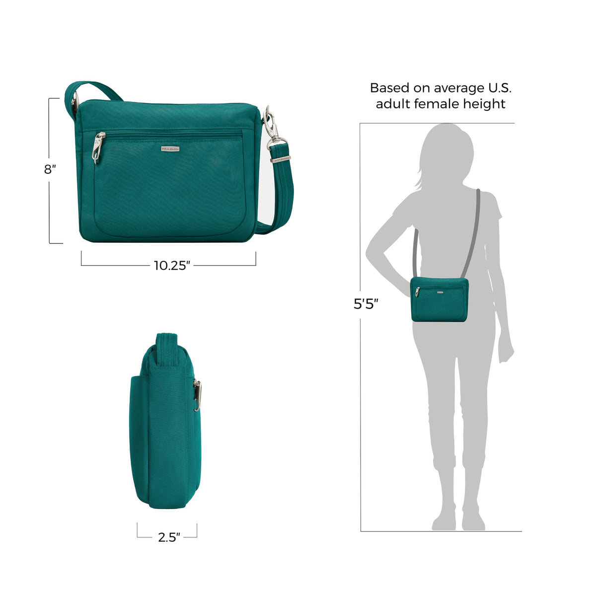 Travelon Anti-Theft Classic Small East/West Crossbody