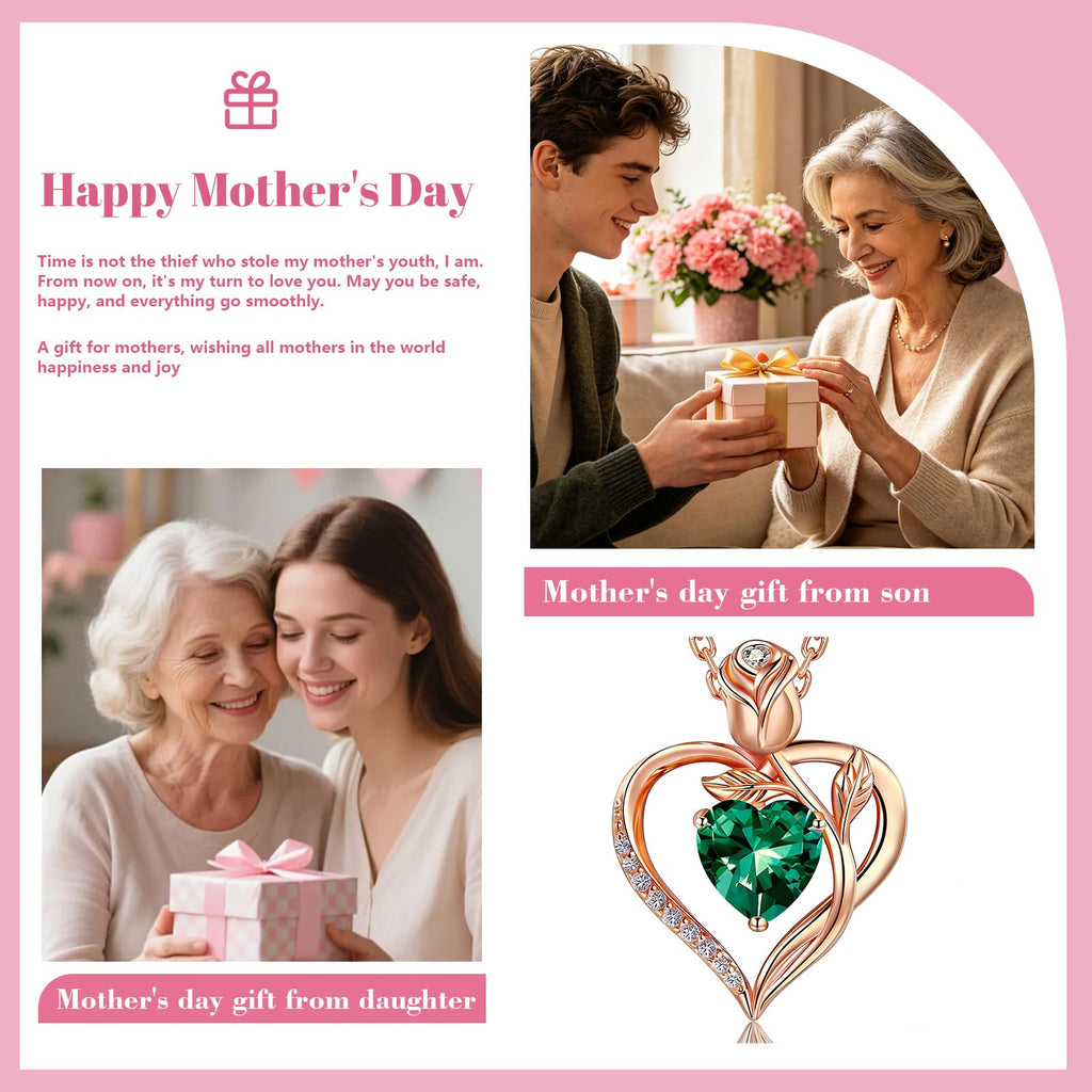 Women's Heart Pendant Necklace – 1.2CT Moissanite or Lab-Grown Sapphire, Ruby & Emerald
