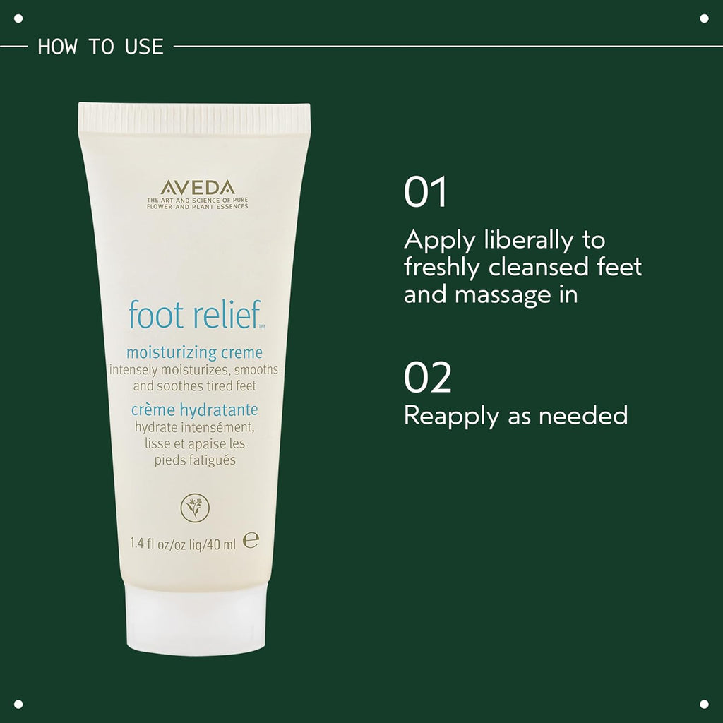 Aveda Foot Relief Moisturizing Creme | Exfoliates, Softens & Smooths Dry Feet | with Jojoba, Peppermint, Tea Tree, Castor Oils, 4.2 Fl Oz