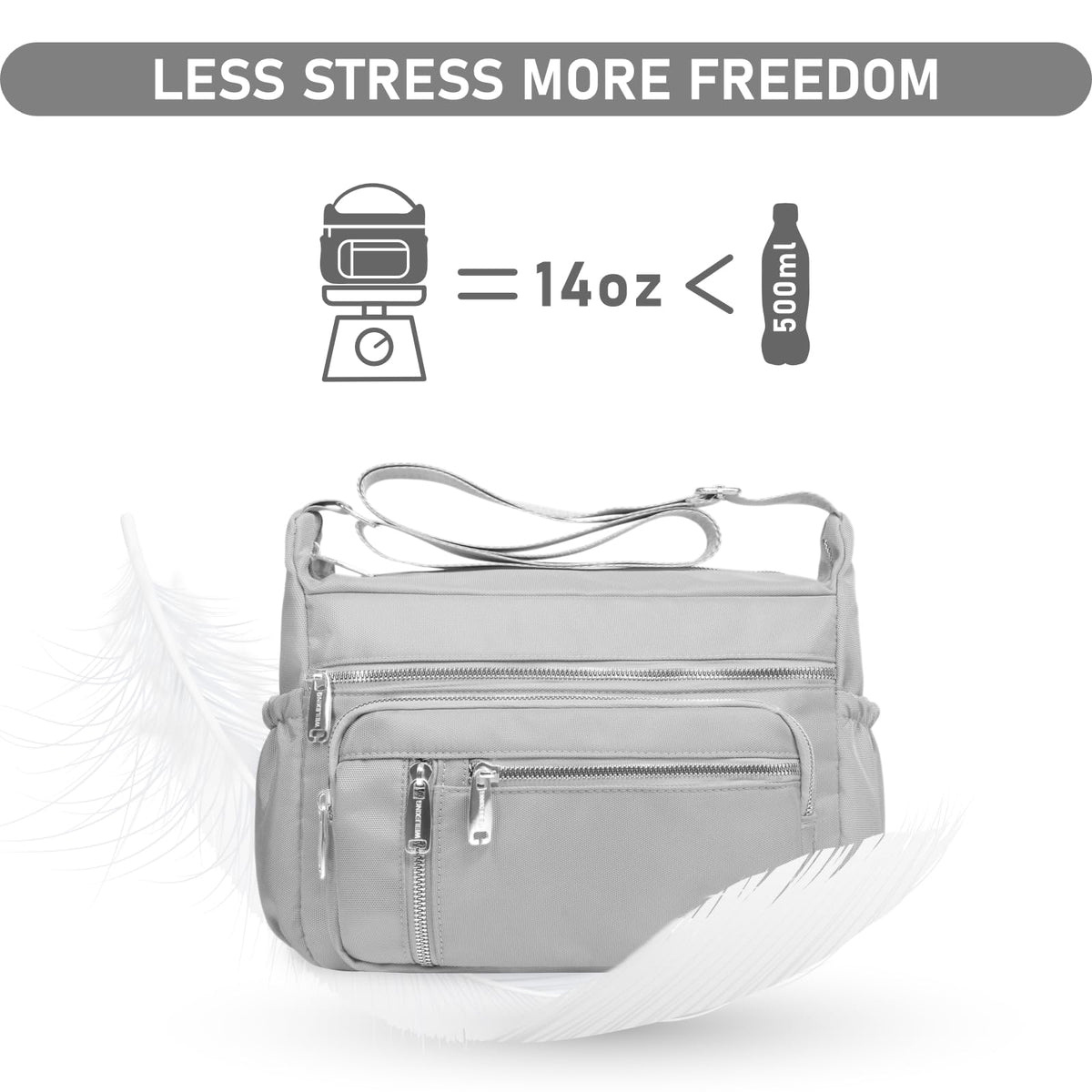 NPBAG Crossbody Bag for Women, Shoulder Purse Handbag Messenger Bag, Trendy Pocketbooks, Waterproof and Multi-Pockets