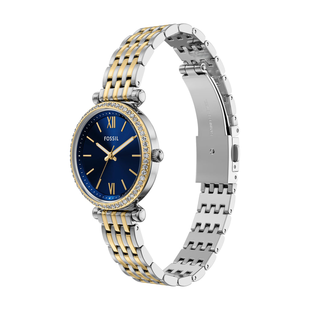 Fossil Women's Watch and Bracelet Set, Carlie Three-Hand Stainless Steel Watch for Women and Bracelet Set