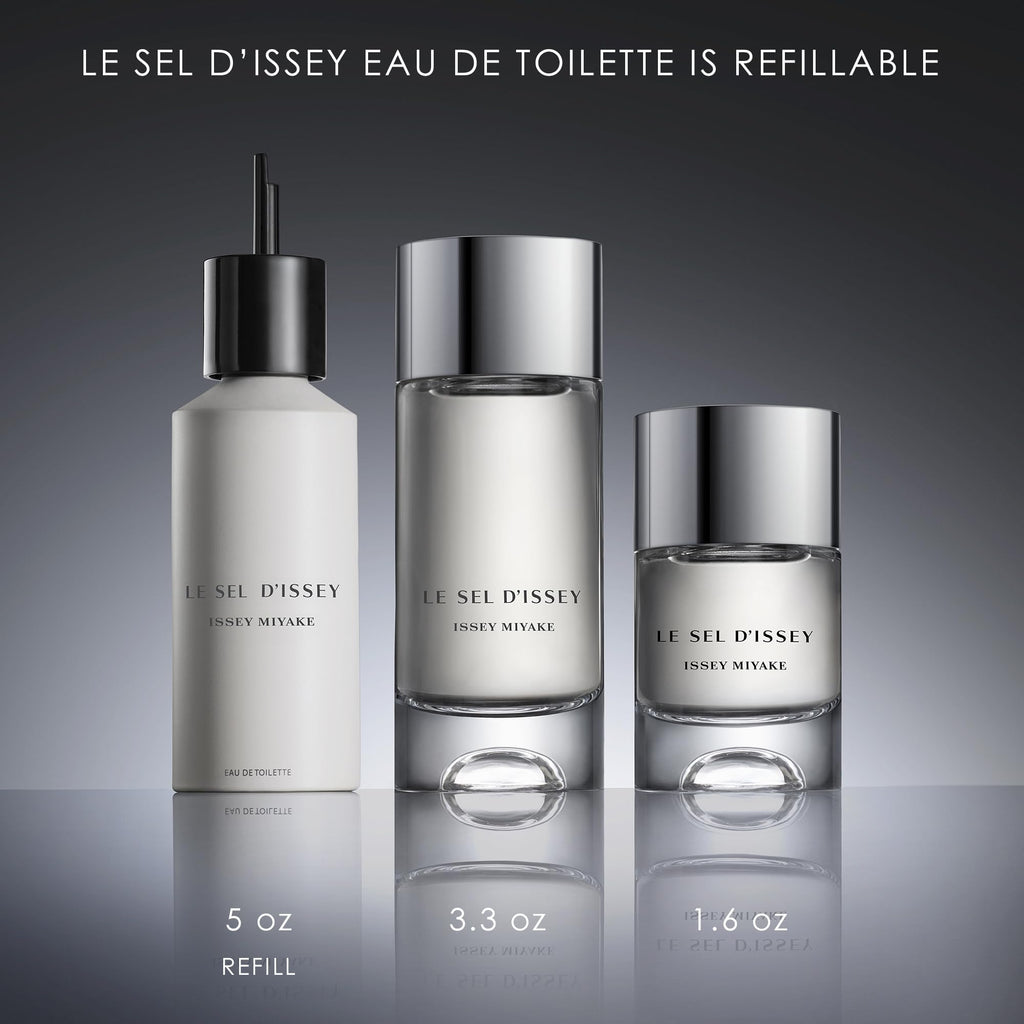 Issey Miyake Le Sel d'Issey Eau de Toilette - Fresh Woody Marine Fragrance for Men - With Salt Accord, Marine Seaweed, Ginger & Cedarwood - Refillable