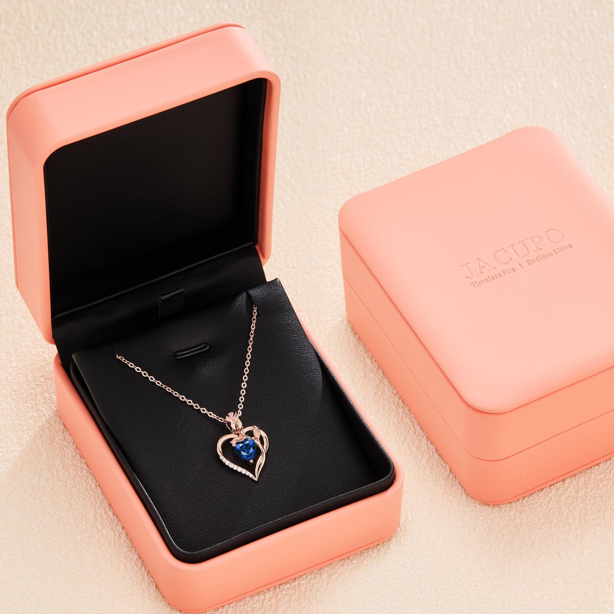 Women's Heart Pendant Necklace – 1.2CT Moissanite or Lab-Grown Sapphire, Ruby & Emerald