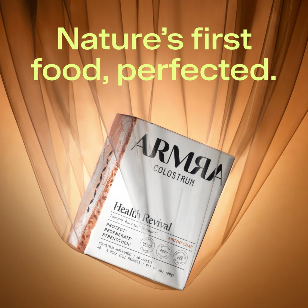 ARMRA Colostrum™ Powder | Blood Orange | Gut Health & Bloating | Skin & Hair | Immunity | Keto, Gluten & Fat-Free | 30 Servings