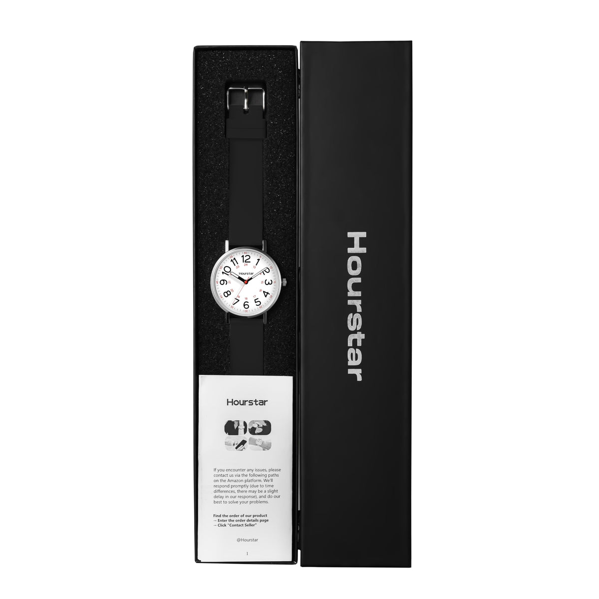Women's Analog Nurse Watch with Second Hand for Nursing, 12/24 Time, Silicone Band, Easy Read