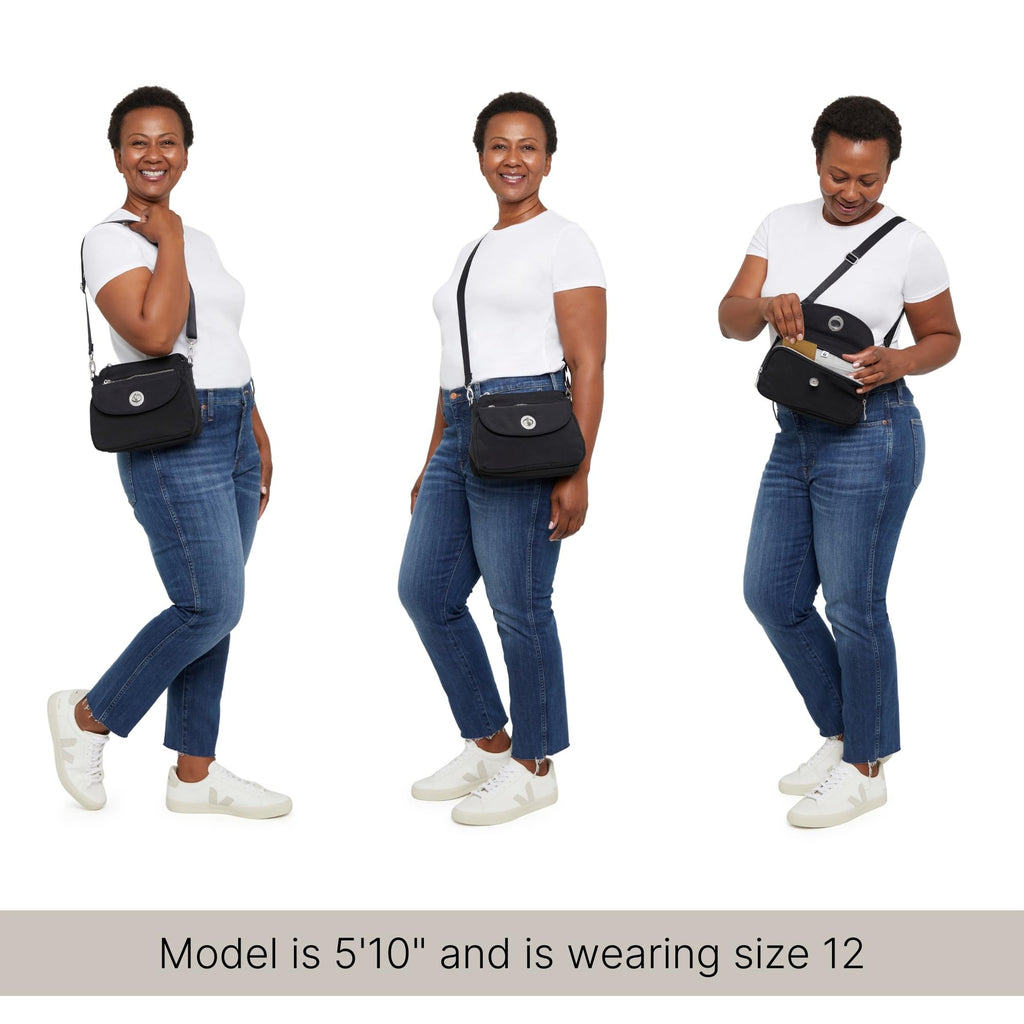 Baggallini Calais Crossbody Bags for Women 10x7 Lightweight Water-Resistant Travel Purse, RFID & Interior Organization