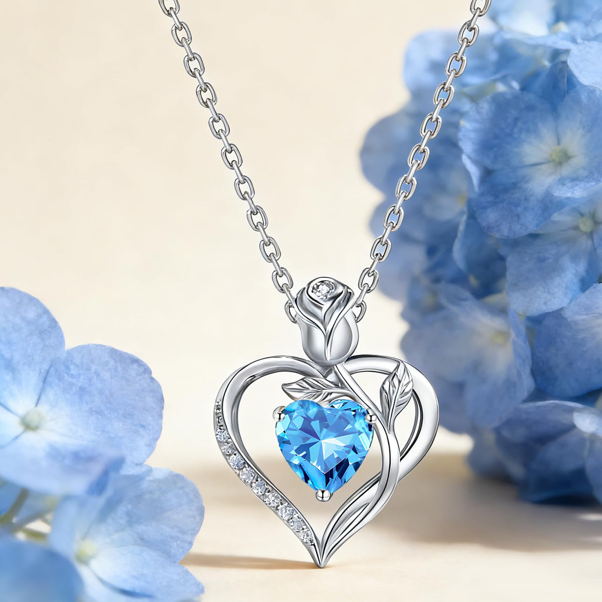 Women's Heart Pendant Necklace – 1.2CT Moissanite or Lab-Grown Sapphire, Ruby & Emerald