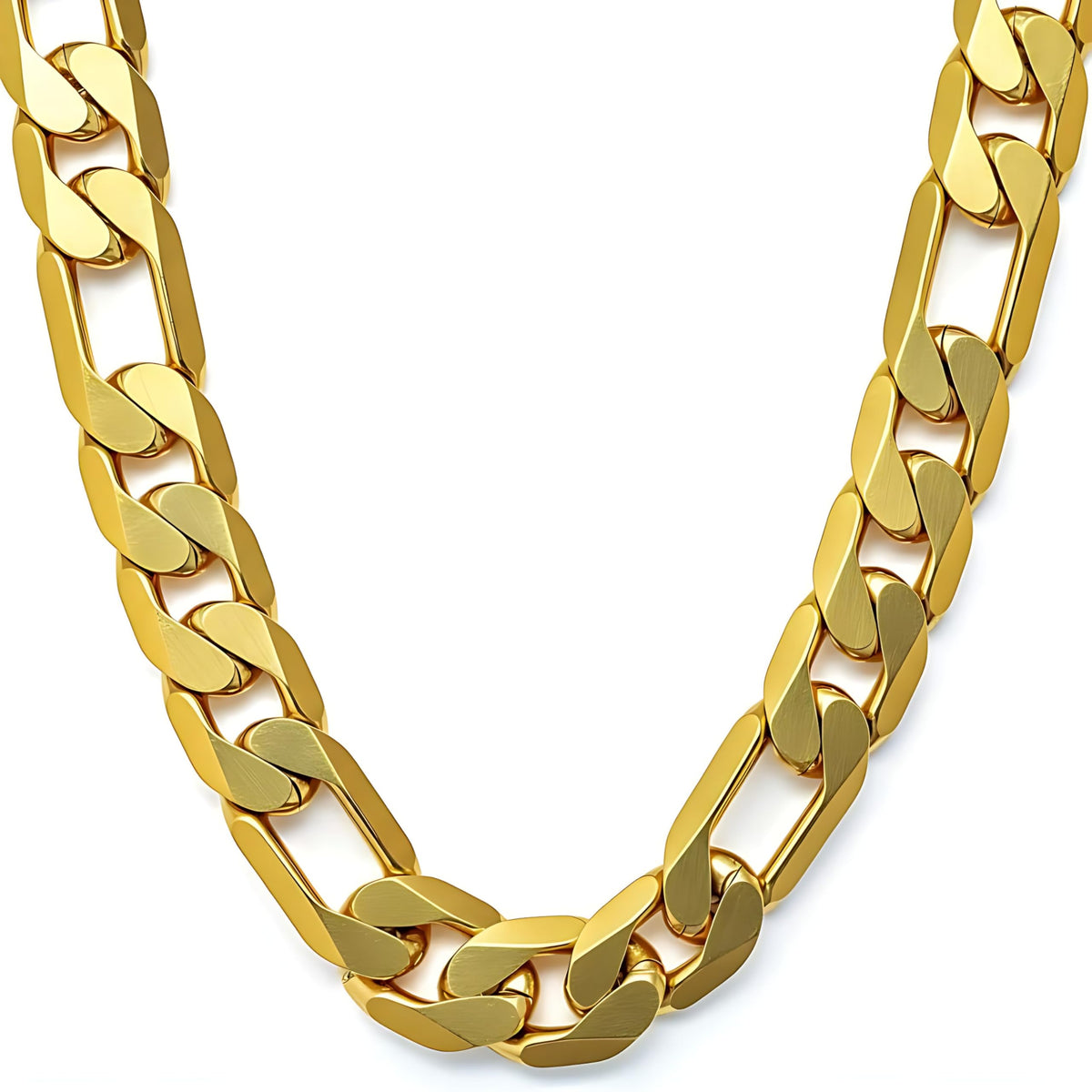Premium 18K Gold-Plated Figaro Chain Necklace – Stainless Steel | Waterproof & Tarnish Resistant