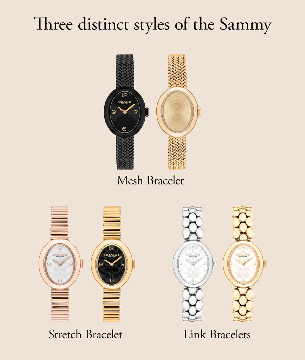 COACH Women's Sammy 2H Quartz Bracelet Watch, 22.5mm Petite Oval Case, Premium Fashion, Everyday Wear - Gift for Her