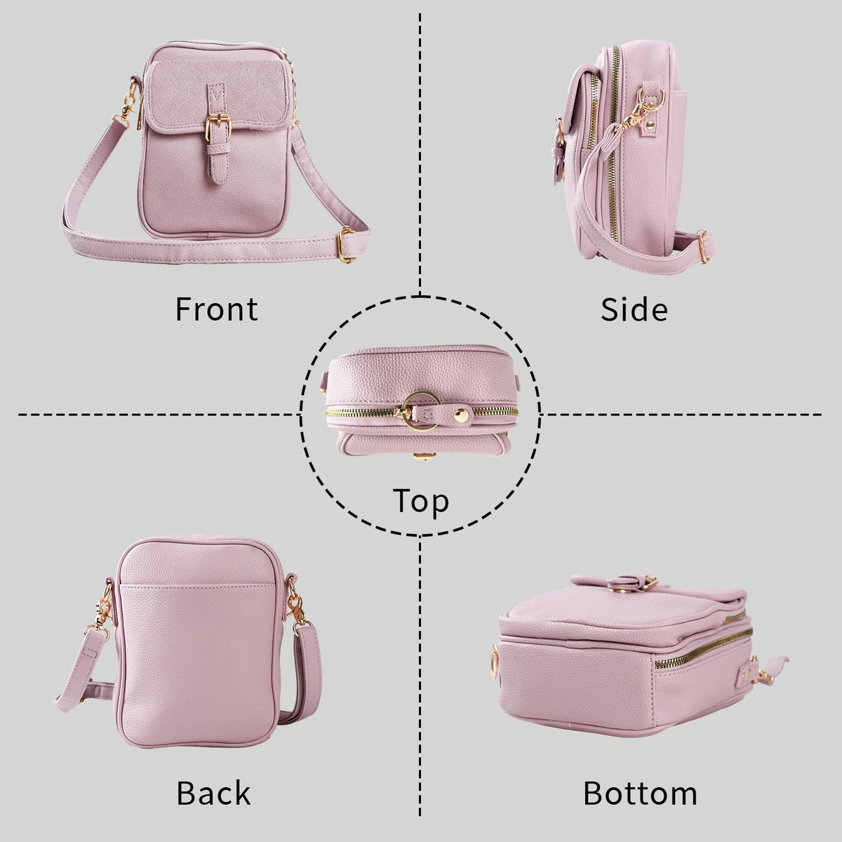 Leather Crossbody Bag for Women,Anti-Theft Messenger Bag with Large Capacity,Built-in Purse Card Slots Shoulder Sling Bag