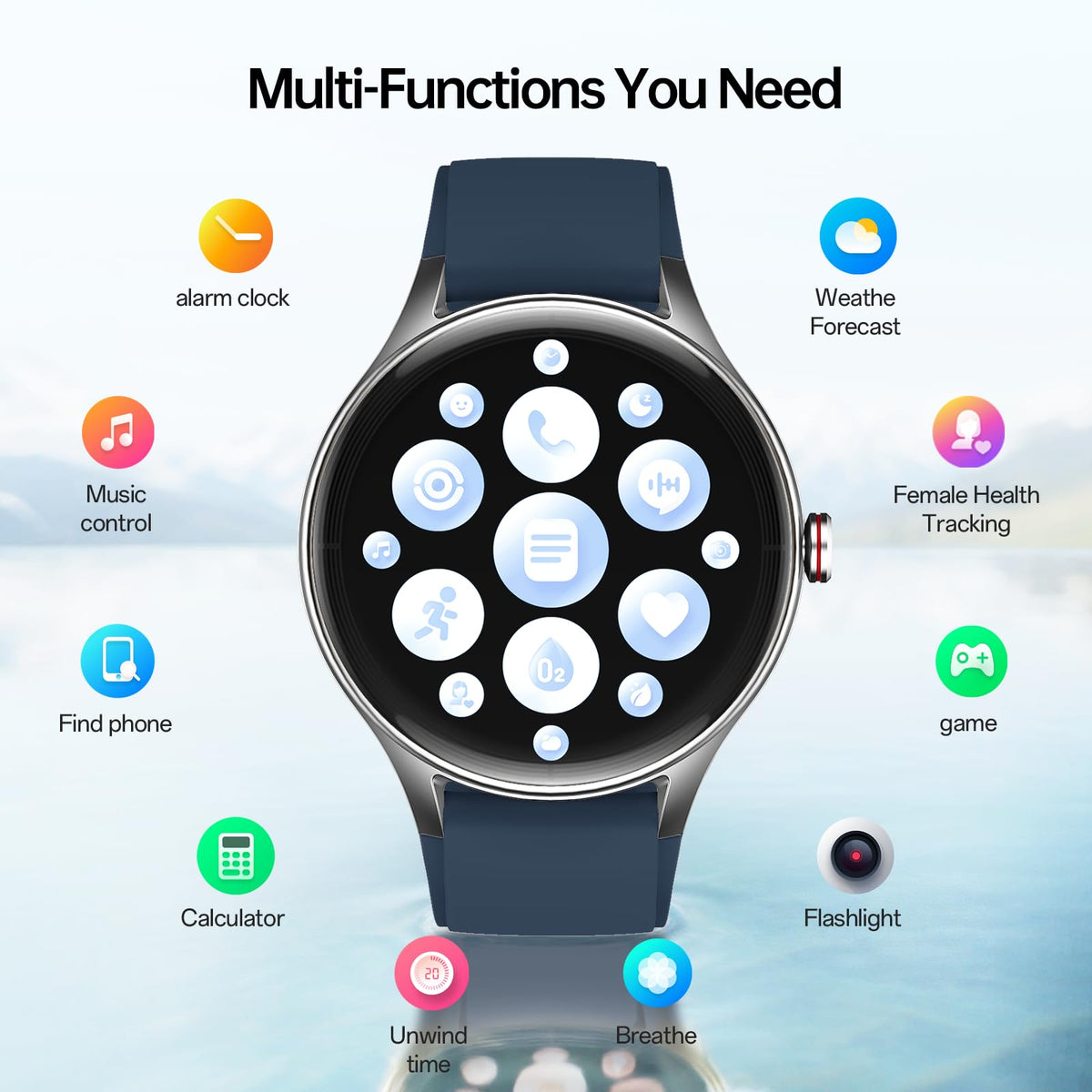 Woneligo Smart Watch for Women,1.57inch AMOLED Touchscreen Fitness Watch for iPhone & Android,Heart Rate/Sp02/Sleep Monitor,110+ Sport Modes IP68 Waterproof Bluetooth Calls,2 Bands (Pink, 1.57)