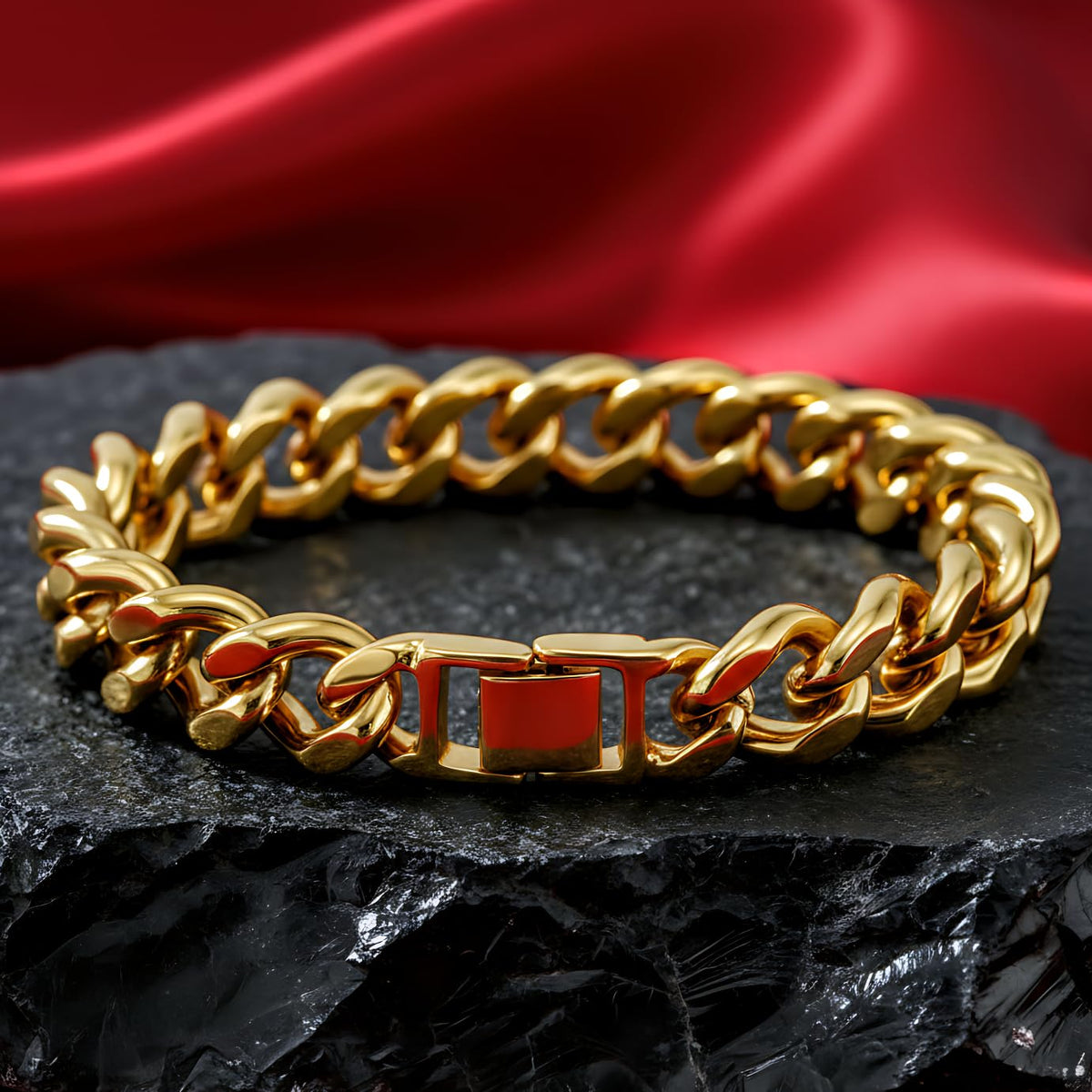 UNCLE LOL Premium Gold Cuban Link Bracelet – Tarnish-Resistant Gold-Plated Stainless Steel