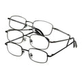 Foster Grant Men's Council Rectangular Reading Glasses, Gunmetal and Black, 3 Pack, 1.25xFoster Grant Men's Council Rectangular Reading Glasses, Gunmetal and Black, 3 Pac…