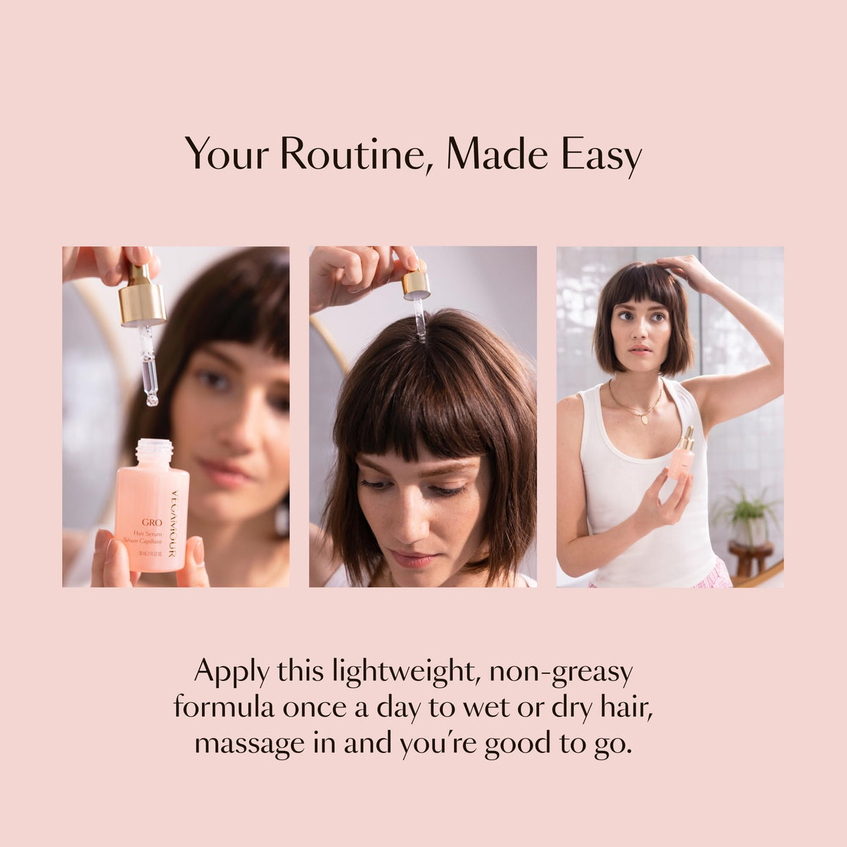 VEGAMOUR GRO Hair Serum for Hair Thinning & Shedding, Thicker Fuller Looking Hair In As Soon As 90 Days, Non Oily, Bergamot Scent, Vegan & Cruelty Free