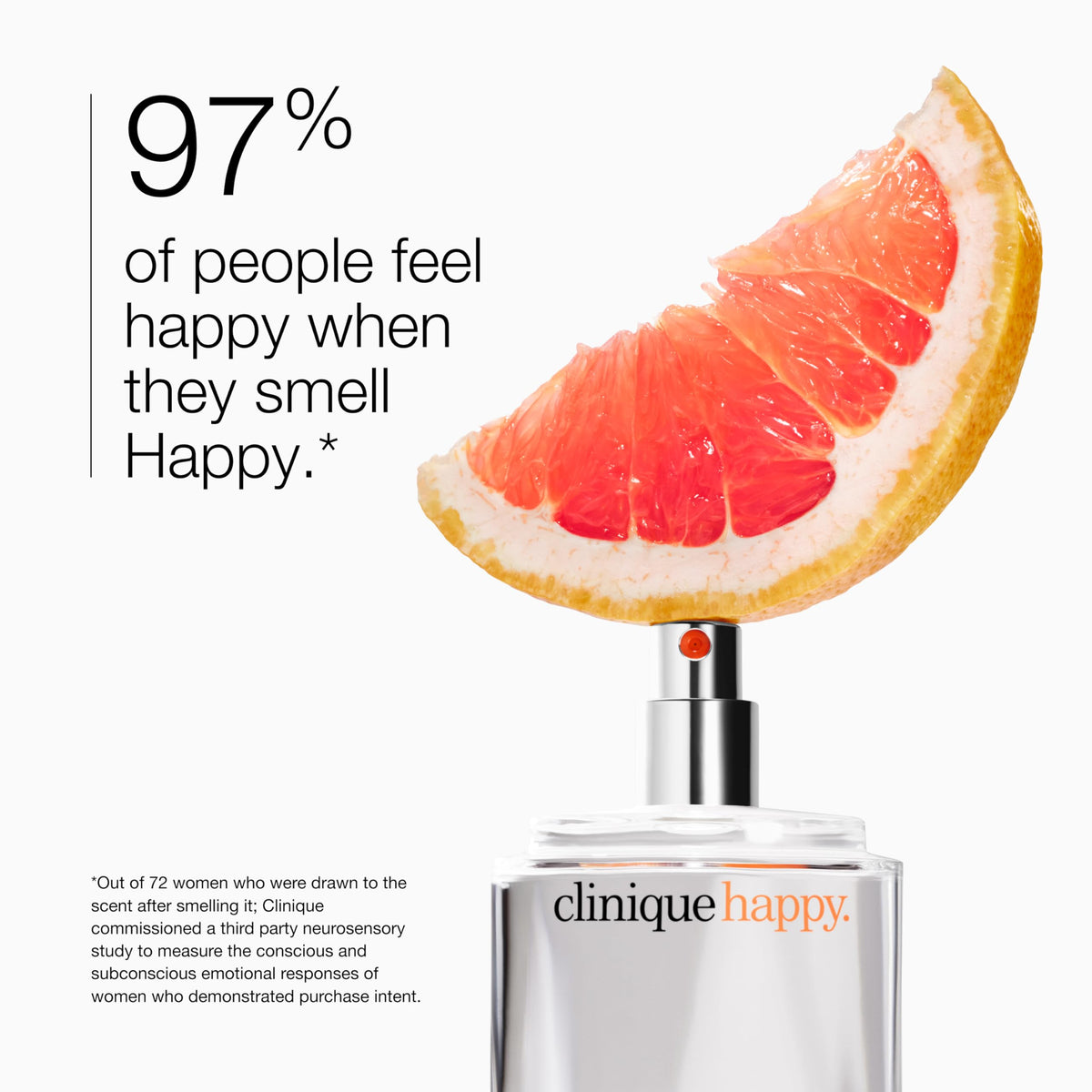 Clinique Happy Eau de Parfum Spray | Notes of Grapefruit, Bergamot, Hawaiian Wedding Flower + Spring Mimosa | Perfumes for Women