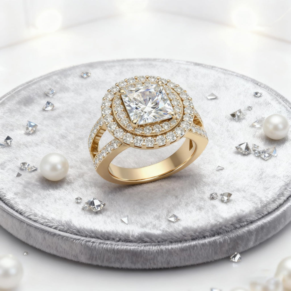 Personalized Princess Cut Moissanite Engagement Ring for Women – 10K/14K/18K Gold Custom Promise, Wedding & Anniversary Ring with Luxury Gift Box