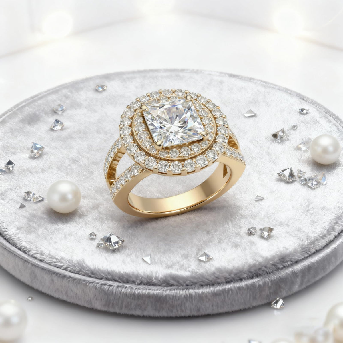 Personalized Princess Cut Moissanite Engagement Ring for Women – 10K/14K/18K Gold Custom Promise, Wedding & Anniversary Ring with Luxury Gift Box