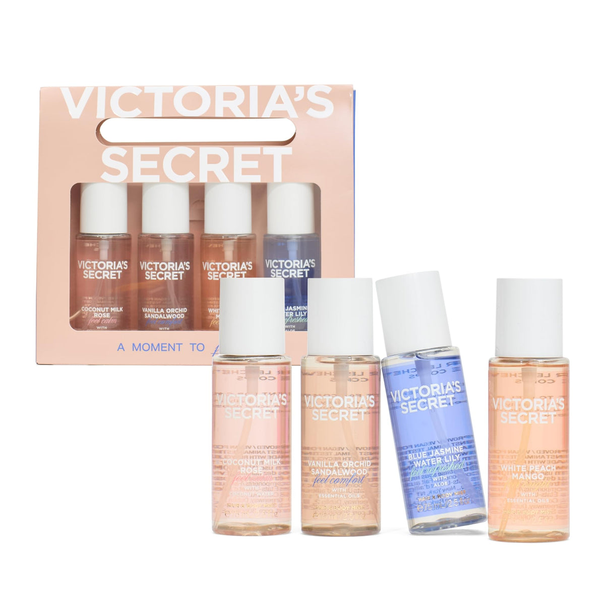 Victoria's Secret Fragrance Mist Collection 4 Piece Mini Mist Gift Set, Assorted Scents, Gift Set for Women