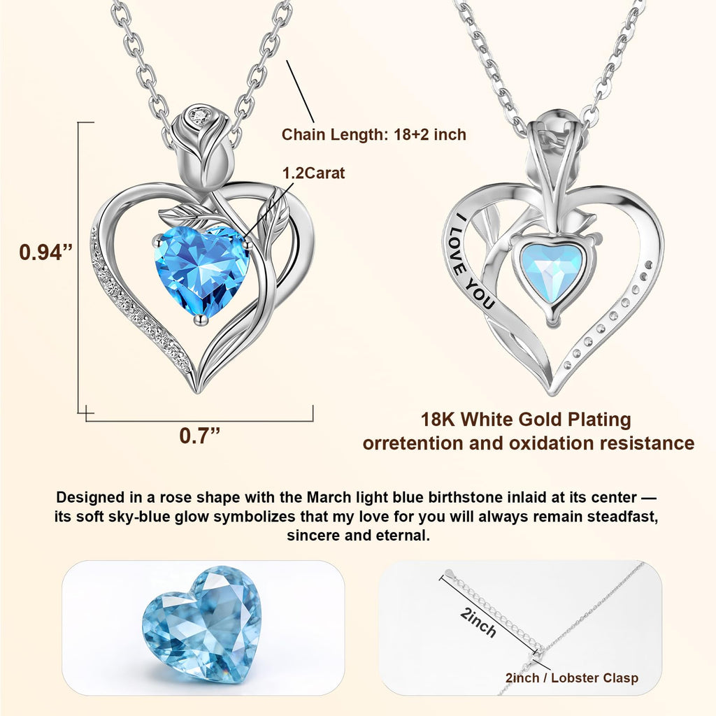 Women's Heart Pendant Necklace – 1.2CT Moissanite or Lab-Grown Sapphire, Ruby & Emerald