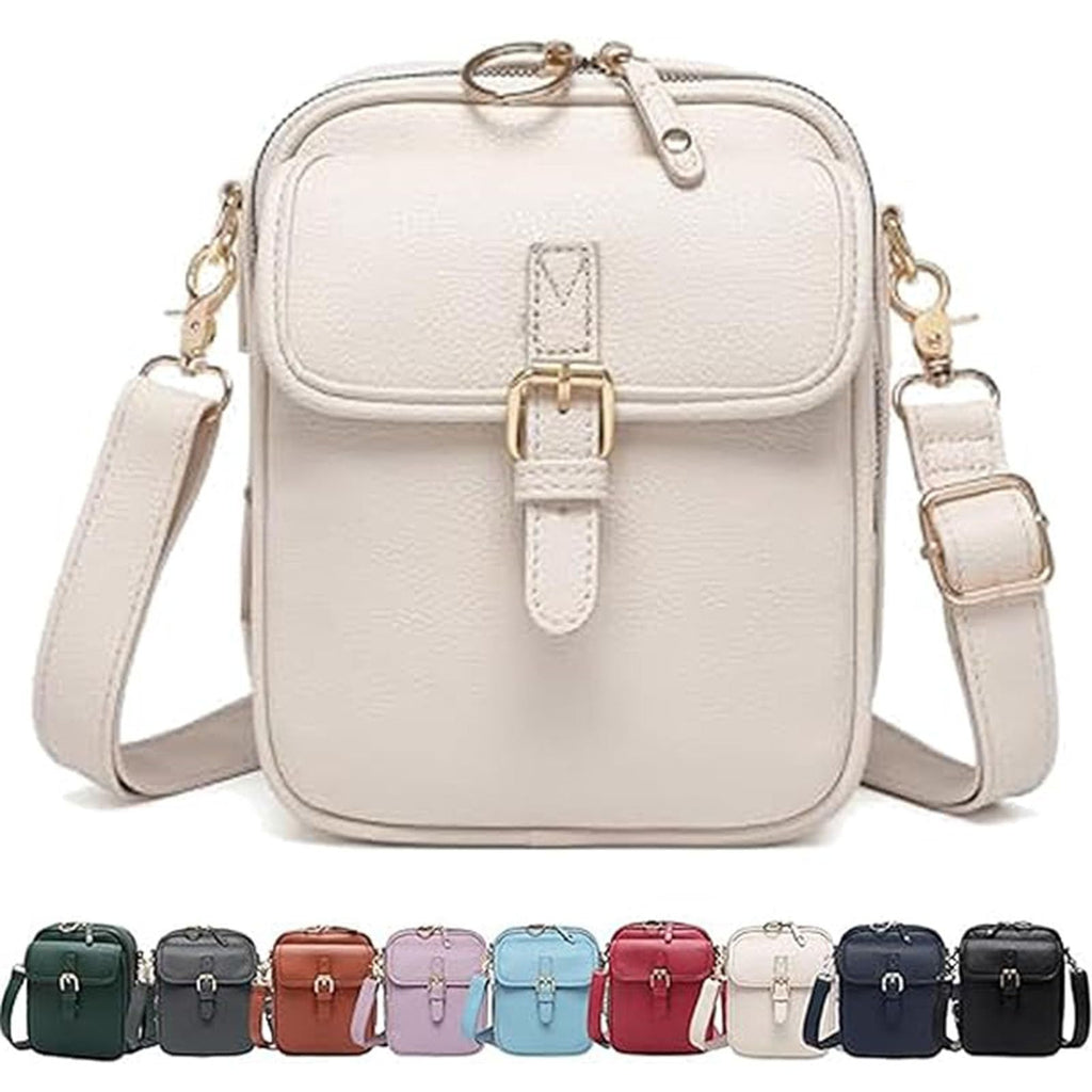 Leather Crossbody Bag for Women,Anti-Theft Messenger Bag with Large Capacity,Built-in Purse Card Slots Shoulder Sling Bag