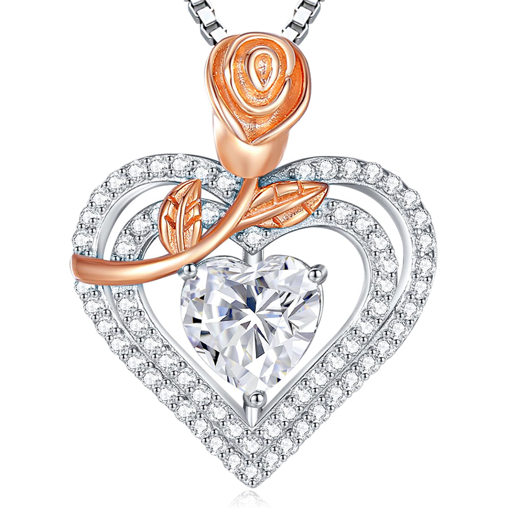 Luxury Moissanite Heart Necklace for Women – 925 Sterling Silver Heart Pendant, Sparkling Jewelry Gift for Wife, Girlfriend, Mom & Daughter