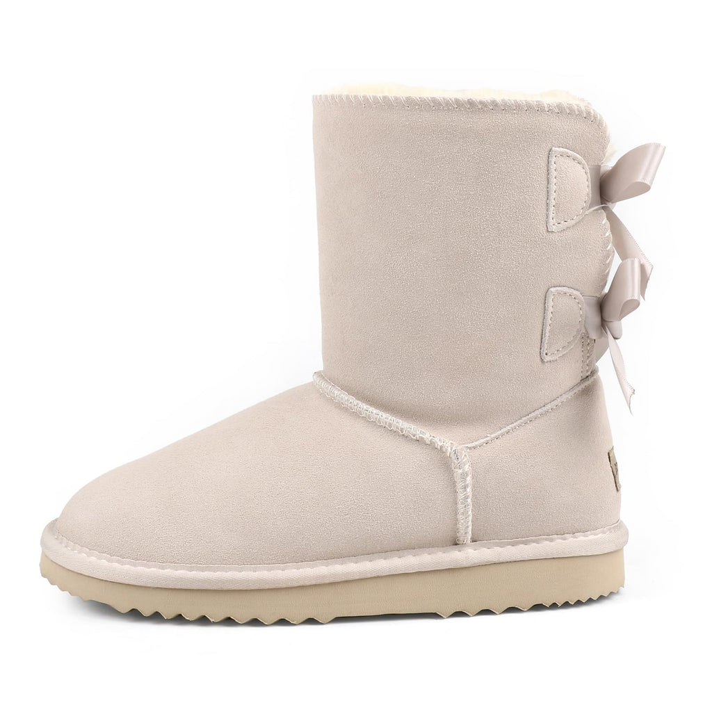 JOY IN LOVE Women's Snow Boots for Winter Mid-Calf high Back Bows