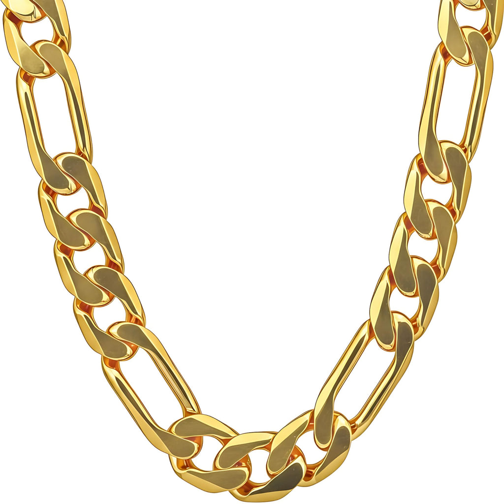 Premium 18K Gold-Plated Figaro Chain Necklace – Stainless Steel | Waterproof & Tarnish Resistant