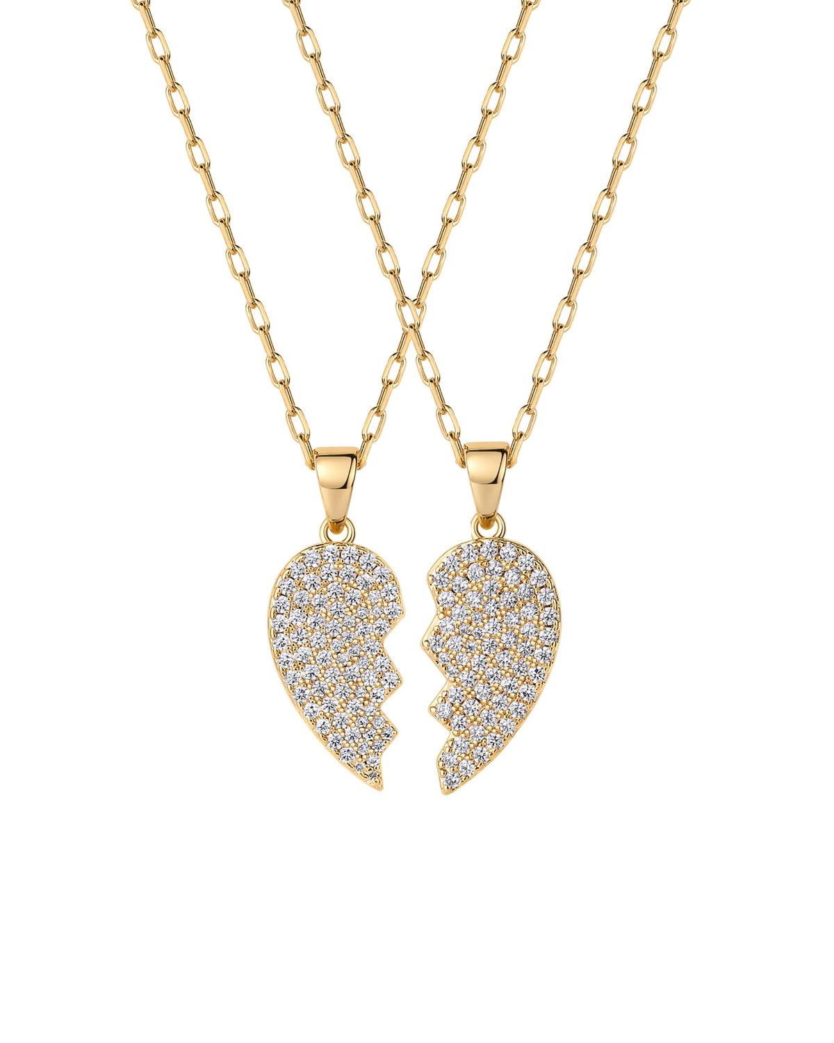 PAVOI 14K Gold Plated Cubic Zirconia Heart Necklace | Cute Dainty Love Pendant Necklaces for Women - Valentines Day Trendy Jewelry