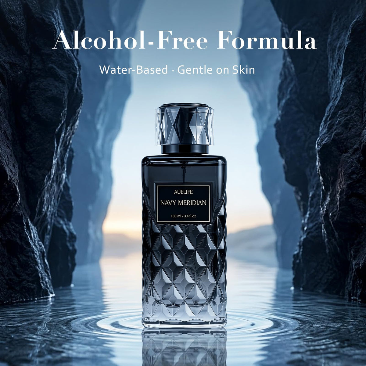 Auelife Cologne for Men, Alcohol-Free Long Lasting Perfume Fragrance, Fresh Lemon Citrus & Marine Scent with Cedar, Patchouli & Musk, 100ml / 3.4 Fl Oz, Daily Wear, Father’s Day Gift (NAVY MERIDIAN)