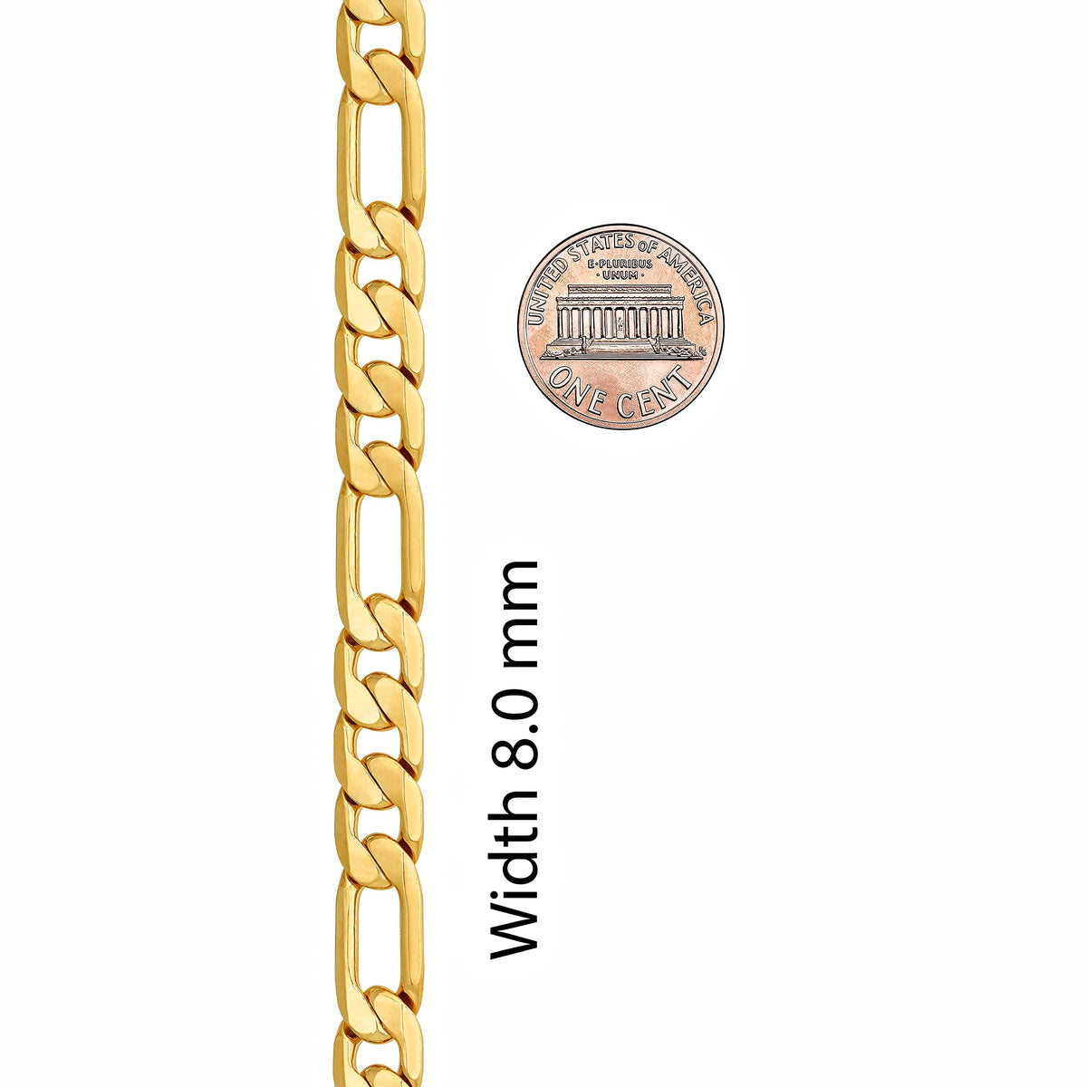 Premium 18K Gold-Plated Figaro Chain Necklace – Stainless Steel | Waterproof & Tarnish Resistant