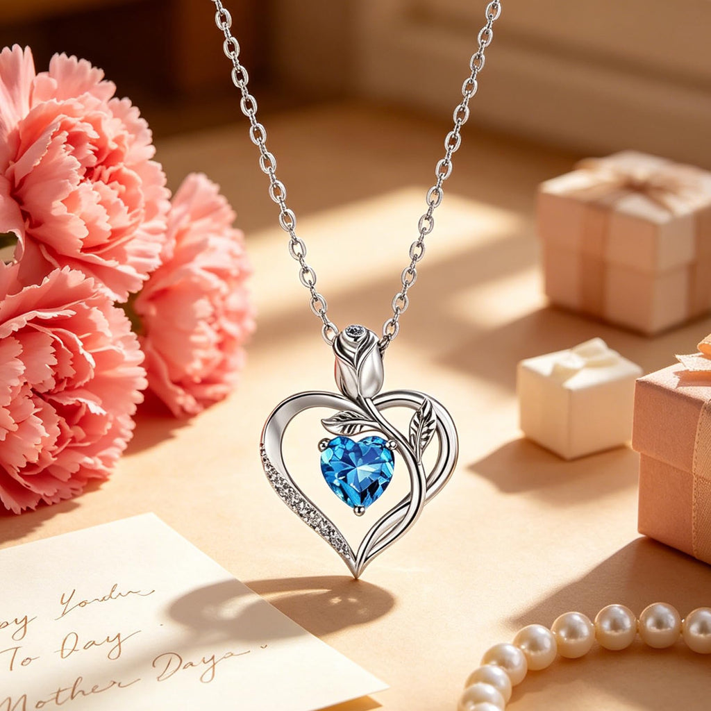 Women's Heart Pendant Necklace – 1.2CT Moissanite or Lab-Grown Sapphire, Ruby & Emerald