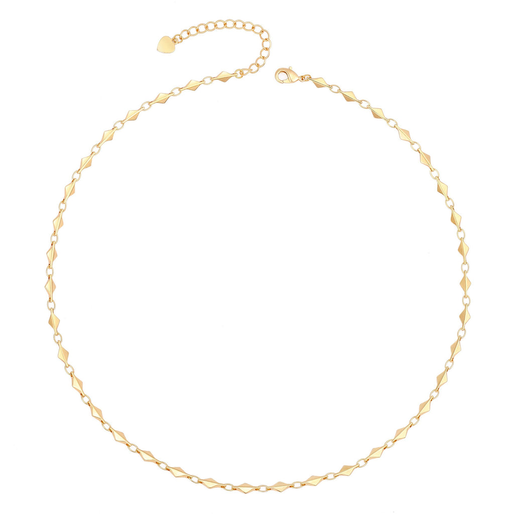 Aobei Pearl 18K Gold Plated Paperclip Chain Choker Satellite Chain Freshwater Cultured Biwa Pearl Pendant Necklace Dainty Turquoise Jewelry for Women