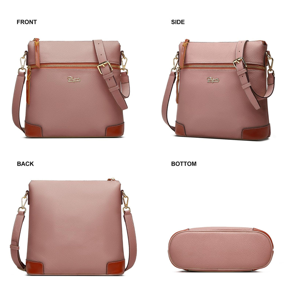 BOYATU Leather Crossbody Bag for Women: Designer Shoulder Purse for Travel - Trendy Genuine Leather Handbag for Everyday