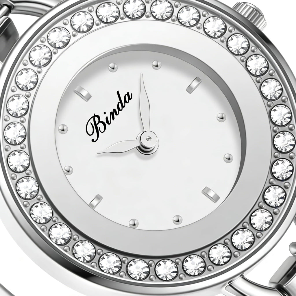 Binda Women's Quartz Watch – Stainless Steel Bracelet, Round Elegant Dial, Suitable for Daily and Formal Wear, Gift Box Included
