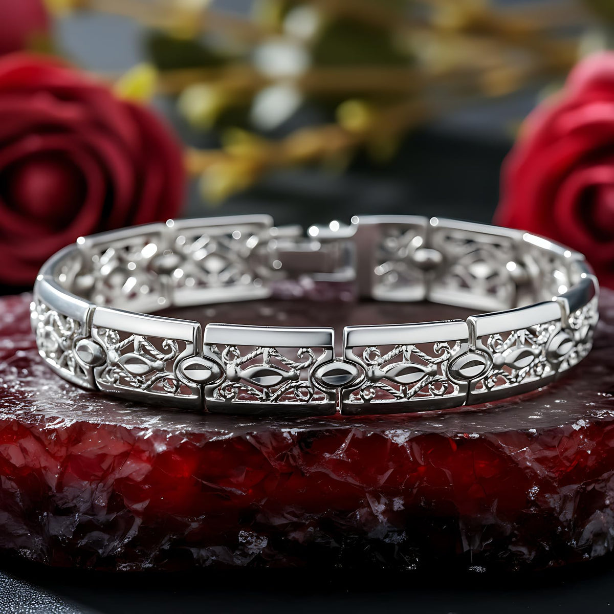 UNCLE LOL Luxury Vintage Gold Filigree Bracelet – Premium Gold-Plated Statement Jewelry
