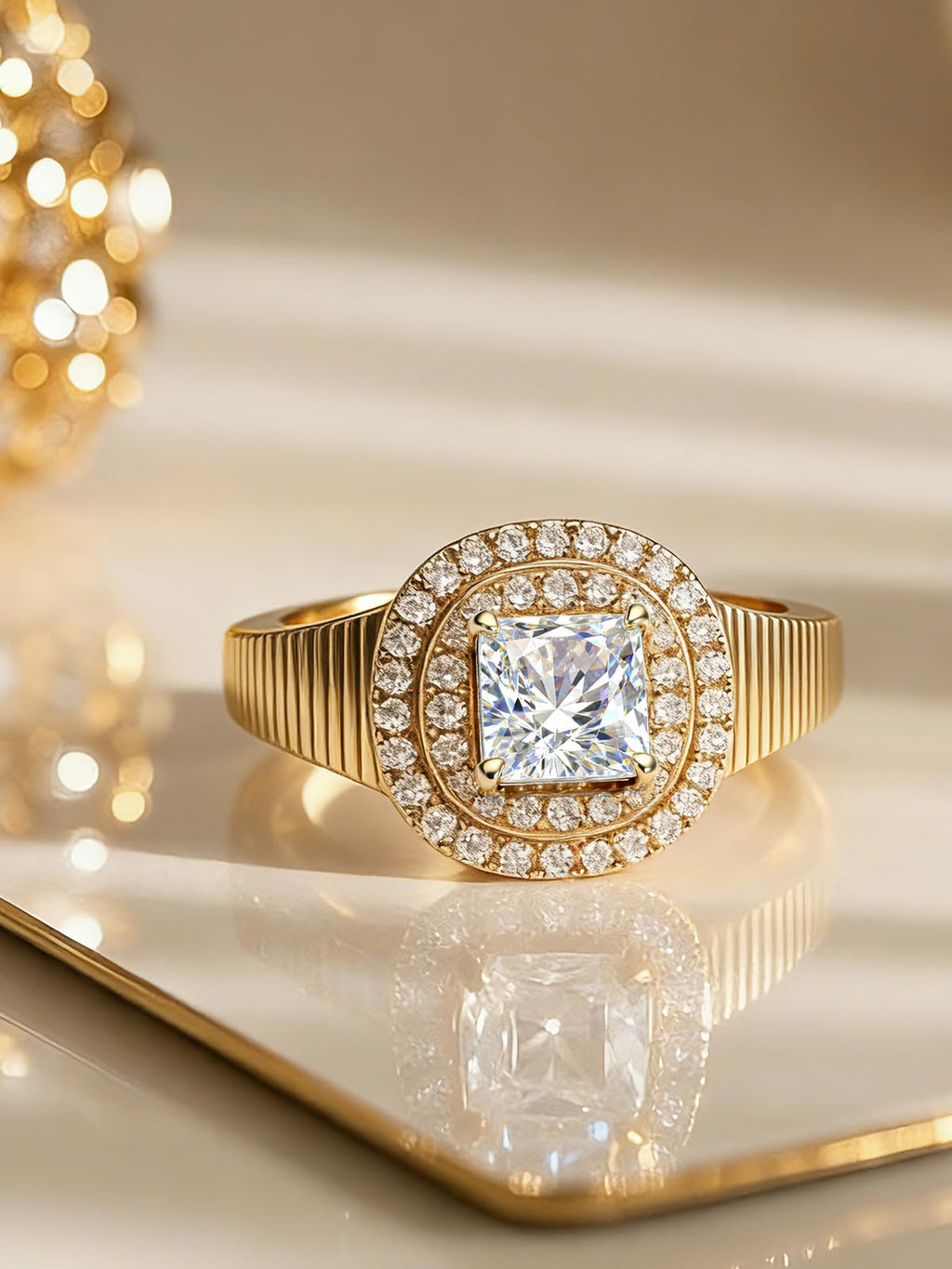 Personalized Princess Cut Moissanite Engagement Ring for Women – 10K/14K/18K Gold Custom Promise, Wedding & Anniversary Ring with Luxury Gift Box
