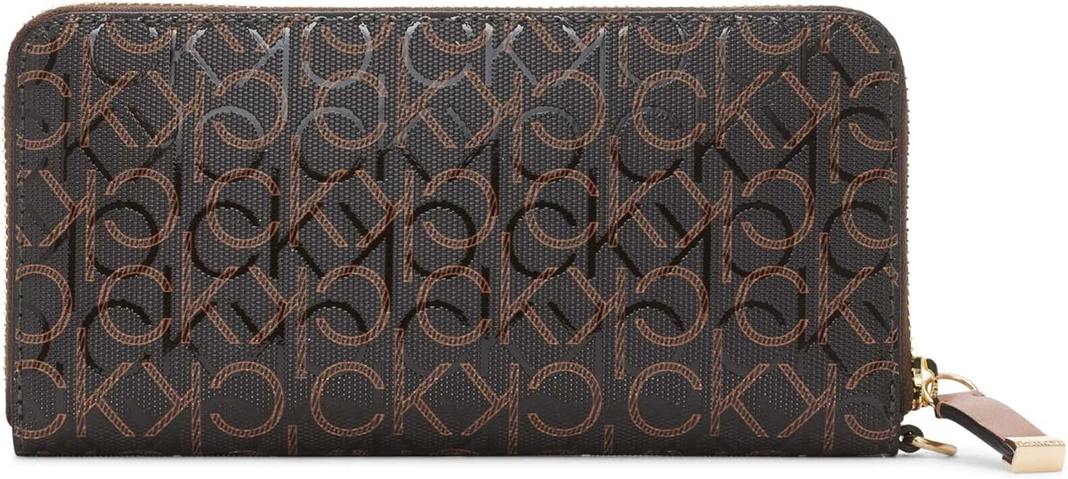 Calvin Klein Women's Key Item Saffiano Continental Zip Around Wallet With Wristlet Strap