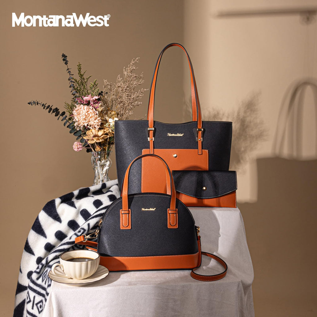 Montana West 3PCS Purses for Women Tote Bag and Wallet Set Shoulder Satchel Handbags