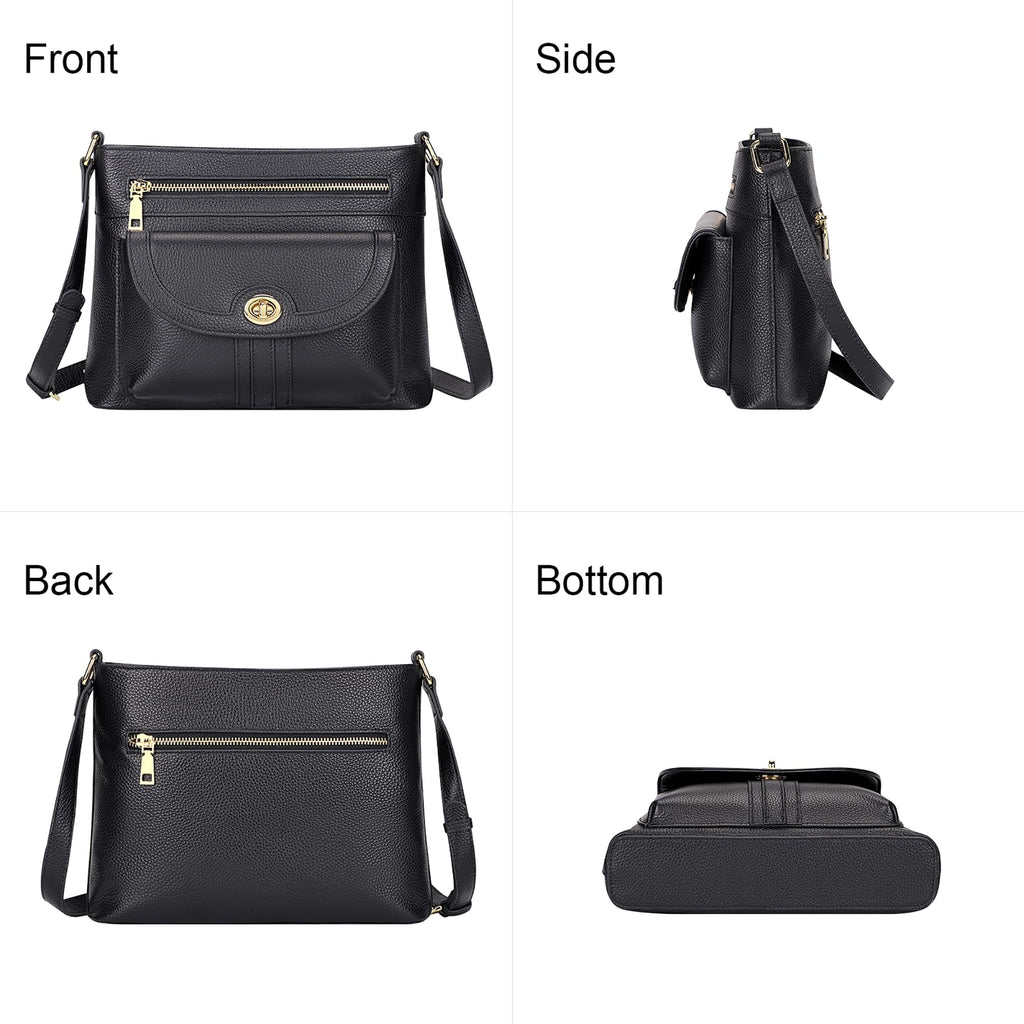 Over Earth Genuine Leather Crossbody Bags for Women Trendy Purses and Ladies Shoulder Handbags