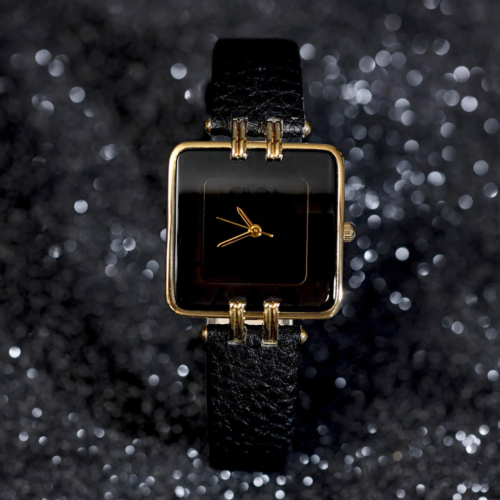 Women's Leather Strap Watch Dainty Elegant Gold Watches for Women Classic Casual Fashion Square Ladies Watch Gifts Present for Her