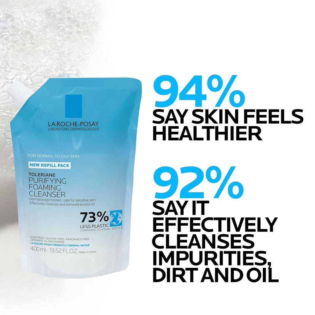 La Roche-Posay Toleriane Purifying Foaming Facial Cleanser, Oil Free Face Wash for Women & Men with Niacinamide + Ceramides, Pore Cleanser Safe For Sensitive Skin, Won’t Dry Out Skin, Soap Free