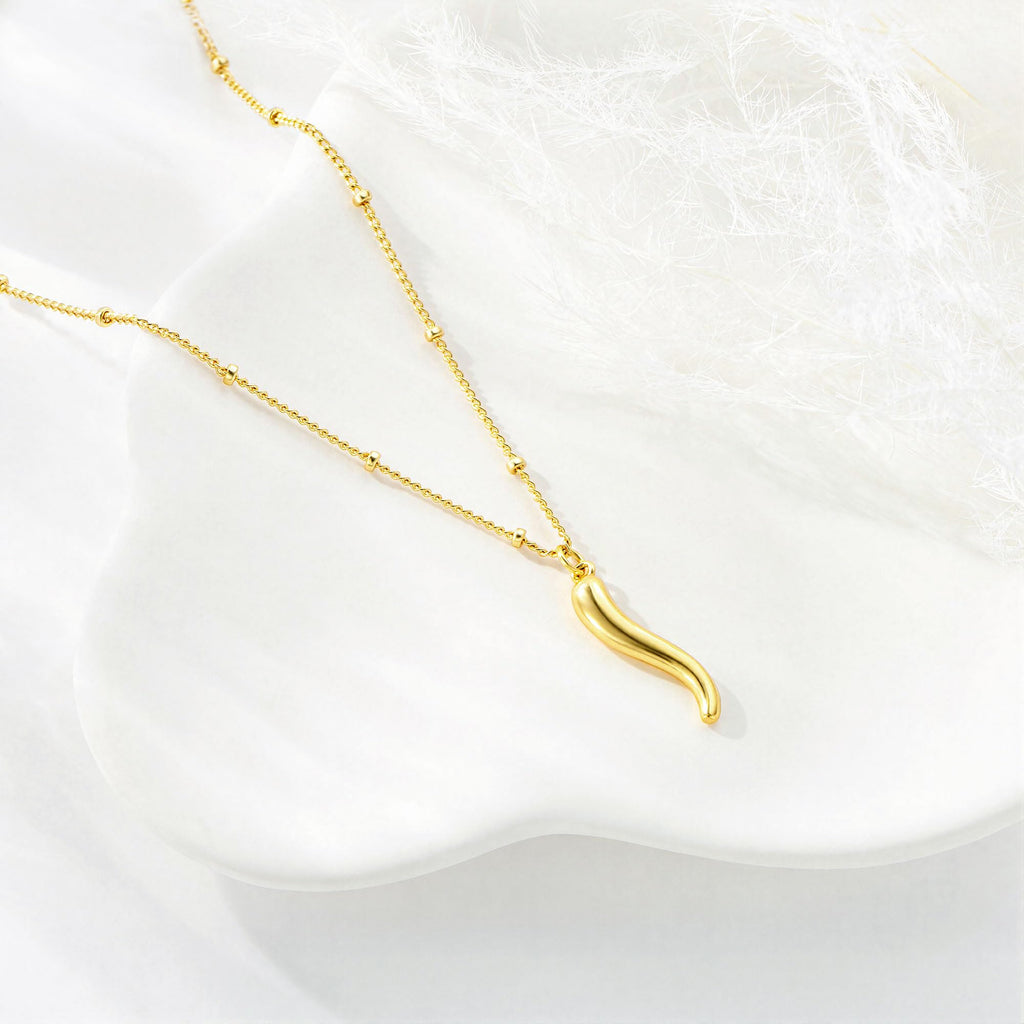 M MOOHAM Gold Necklace for Women Non Tarnish - Dainty 14K Gold Plated Beaded Chain Small Pendant Necklaces Simple Pearl Circle Beads Teardrop Pendant Necklace for Women Trendy Jewelry Gifts