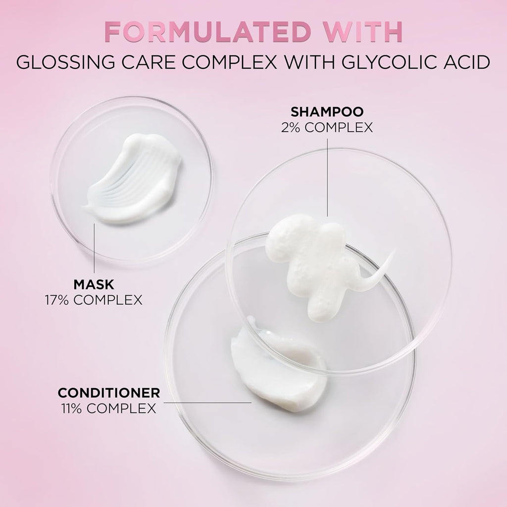 L'Oreal Paris Sulfate Free Glossing Lamination Hair Mask, 5-Minute Rinse-Off Hair Treatment with Glycolic Acid for Glass Shine, Smoothness & Soft Feel, Color Caring, EverPure, 5.1 Fl Oz