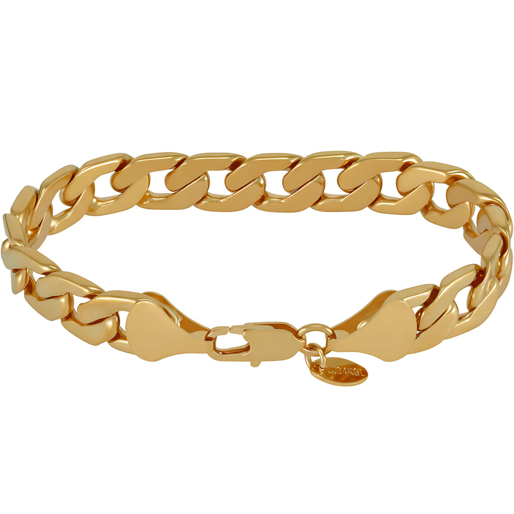 Premium 18K Gold-Plated Cuban Link Bracelet – Luxury Stainless Steel | Waterproof & Tarnish Resistant